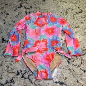 Shade Critters Palm Beach Pink Hawaiian 1pc Rashguard Swimsuit